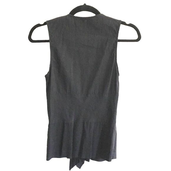 THEORY Linen Sleeveless Blouse Tank Top Black XS - Picture 4 of 6
